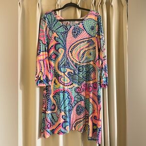 Lilly Pulitzer quarter length sleeve summertime dress XL 🤍🩵